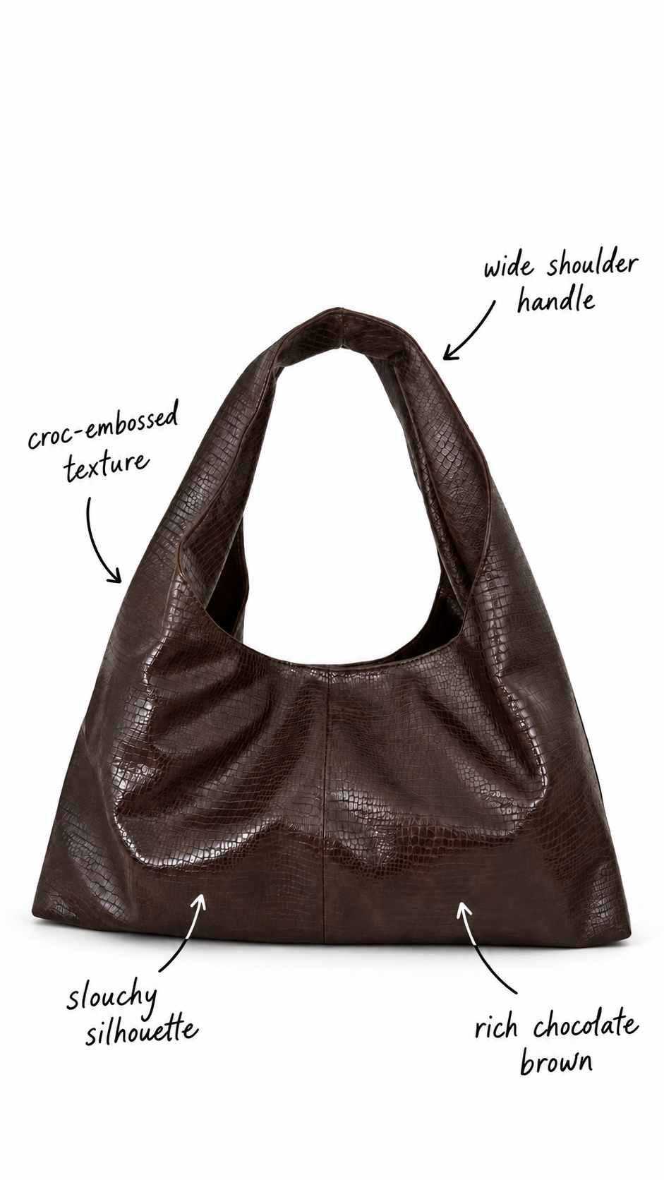 Elara Dark Brown Snake-Print Shoulder Bag – 13″ Laptop & Everyday Bag