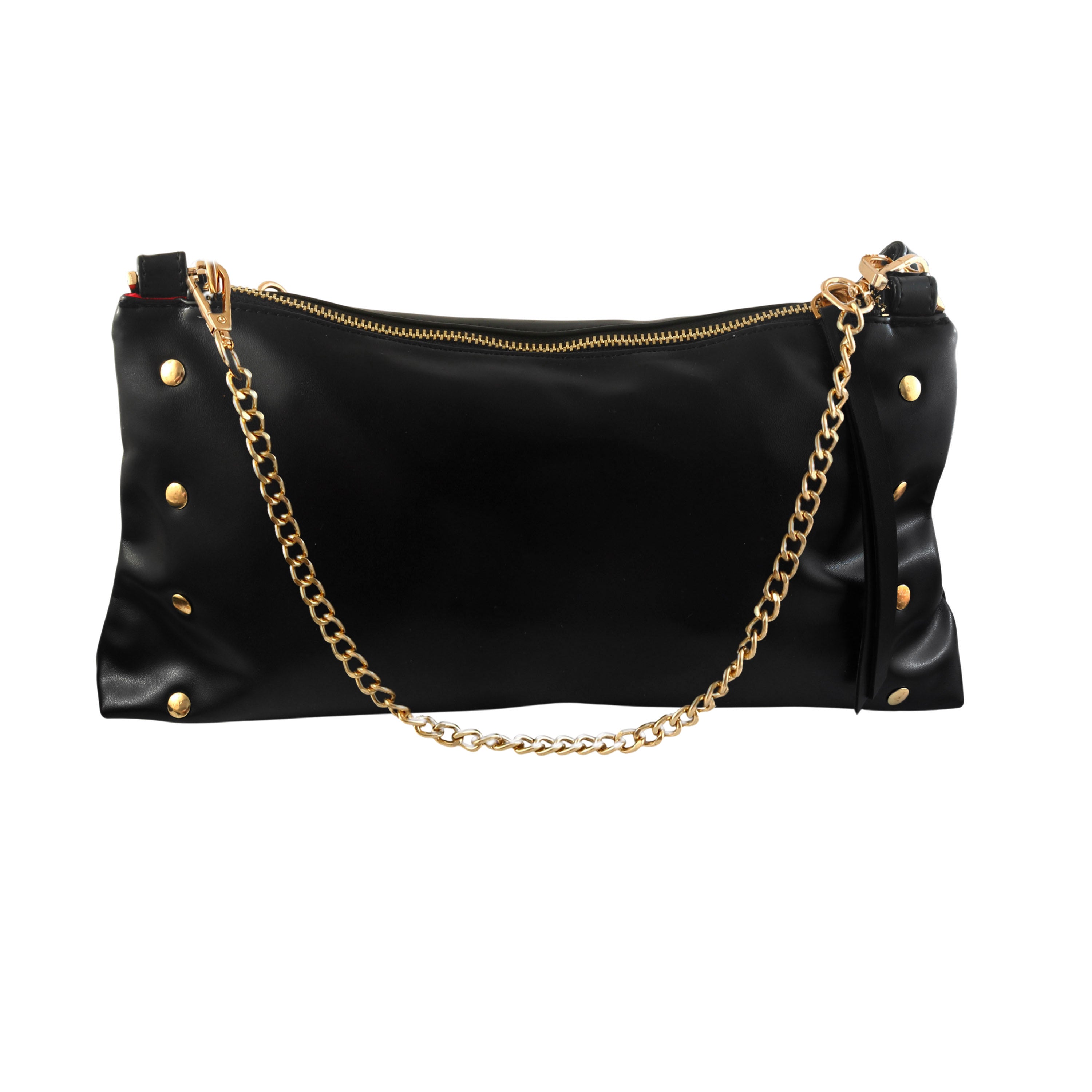 Noir Luxe Black Shoulder Bag with Chain Strap