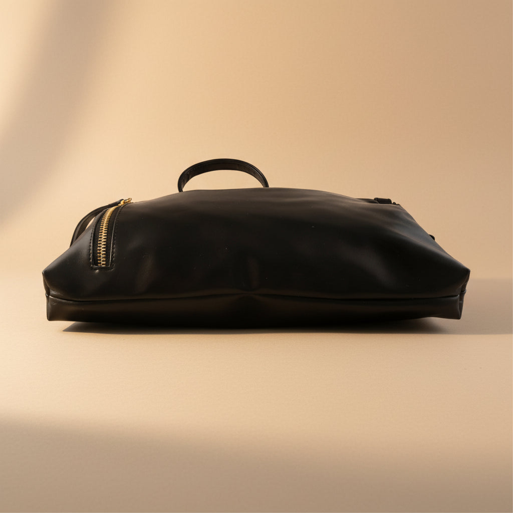 Noir Luxe Black Shoulder Bag with Chain Strap