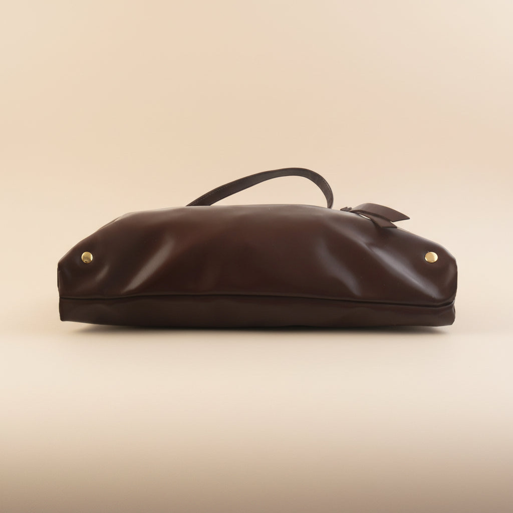 Noir Luxe Brown Shoulder Bag with Chain Strap