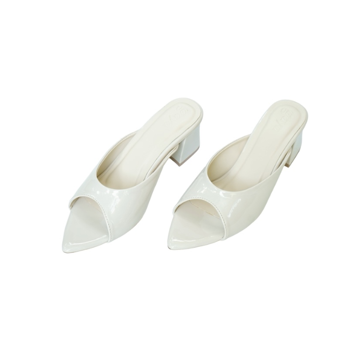 Sora Heels Cream Cushioned Block Heels for All-Day Office Comfort