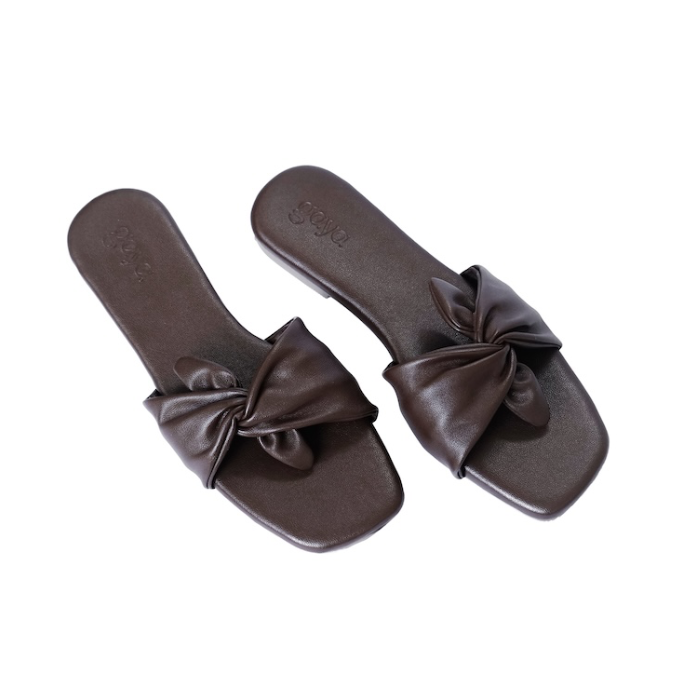 Nola Bow Flats Brown