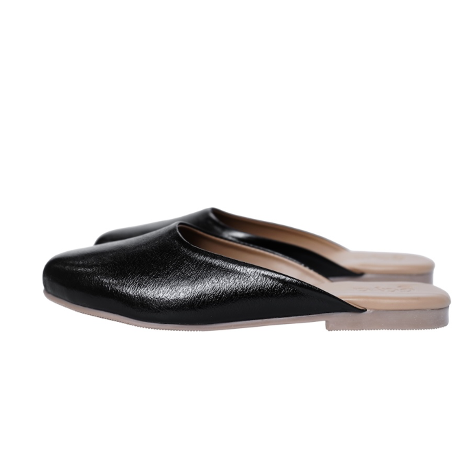 Aura Metallic Mules Black
