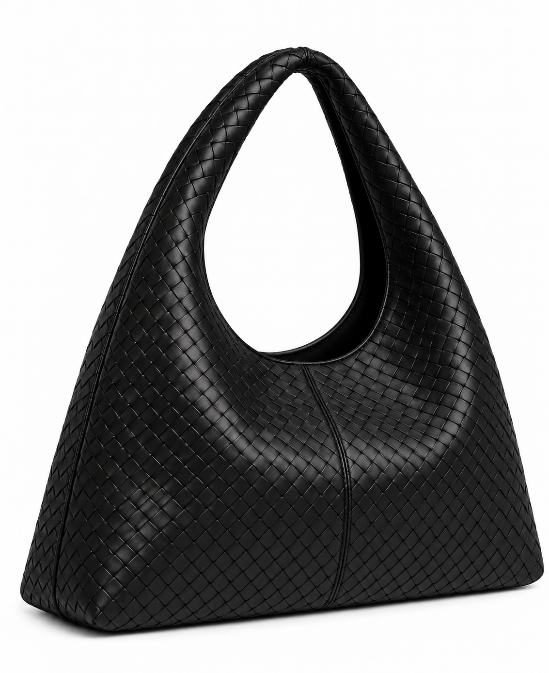 Elara Woven Shoulder Bag – 13" Laptop & Everyday Shoulder Bag Black