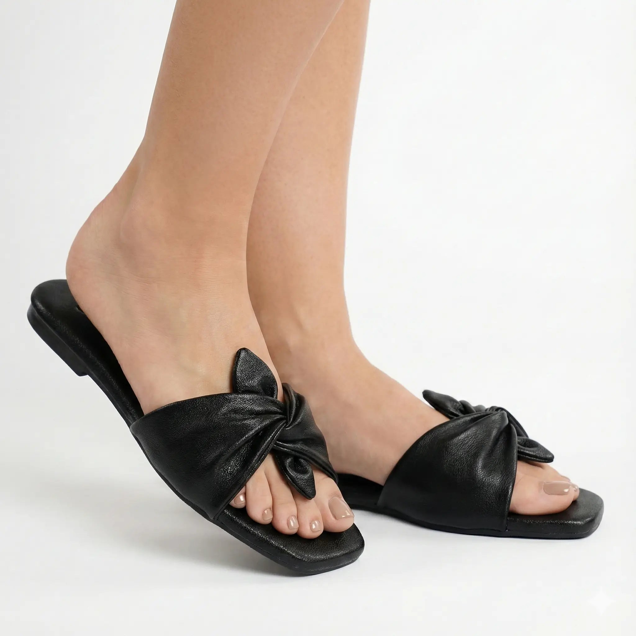 Nola Bow Flats Black