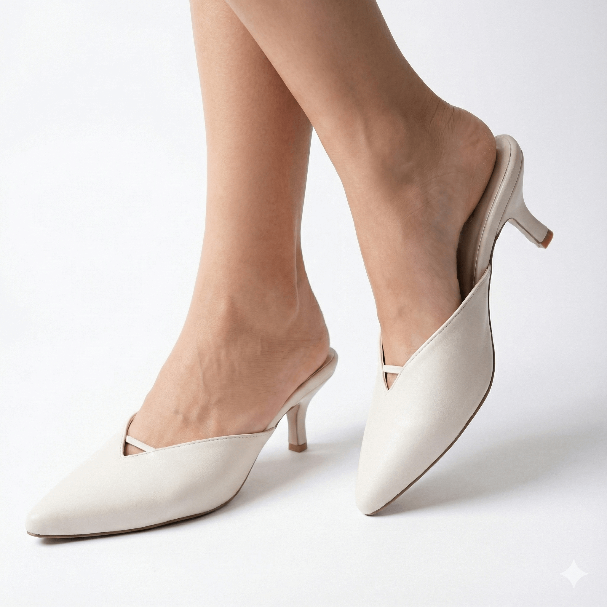 Lira Pointed Mules Cream