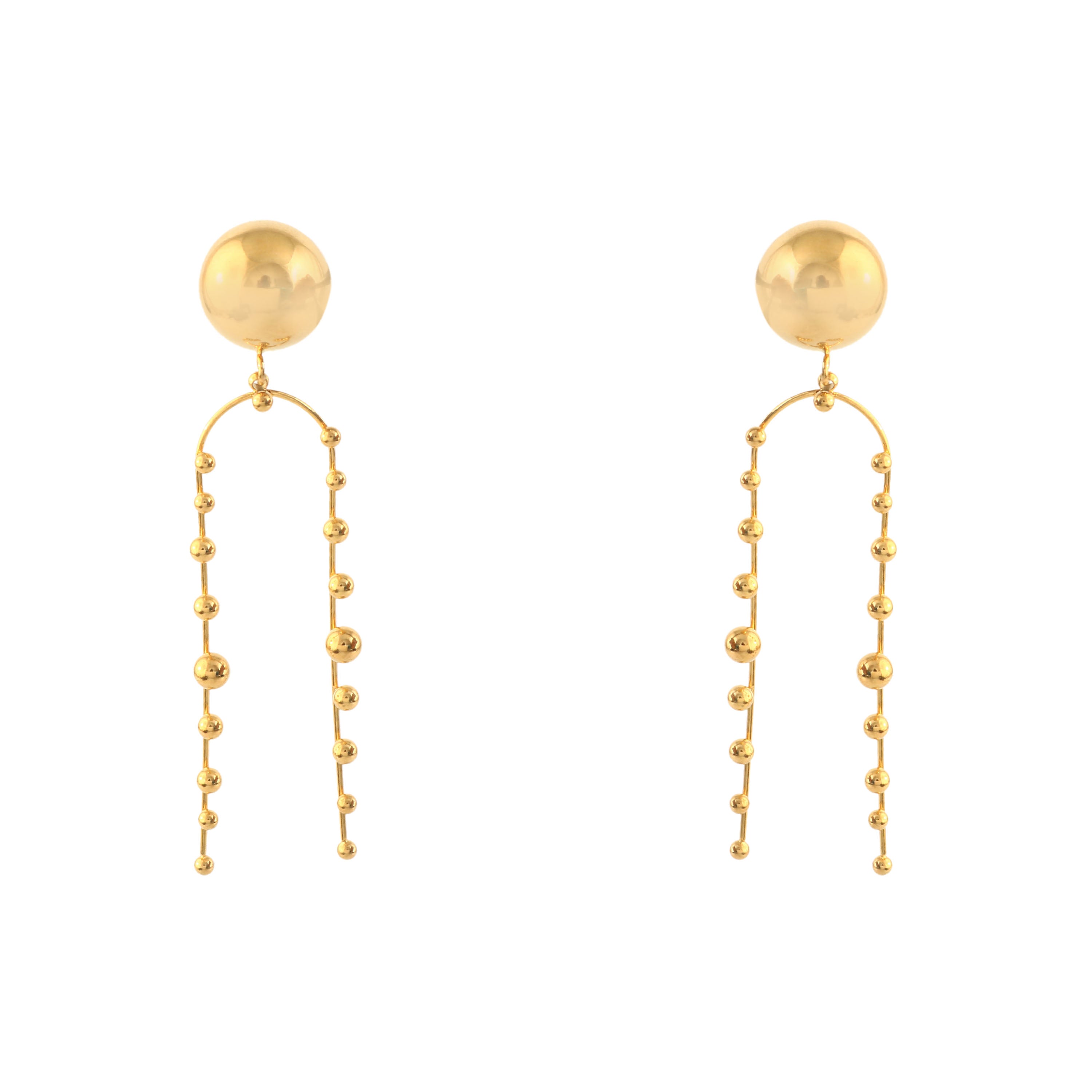 Golden Cascade Drop Earrings – 18K Gold Plated