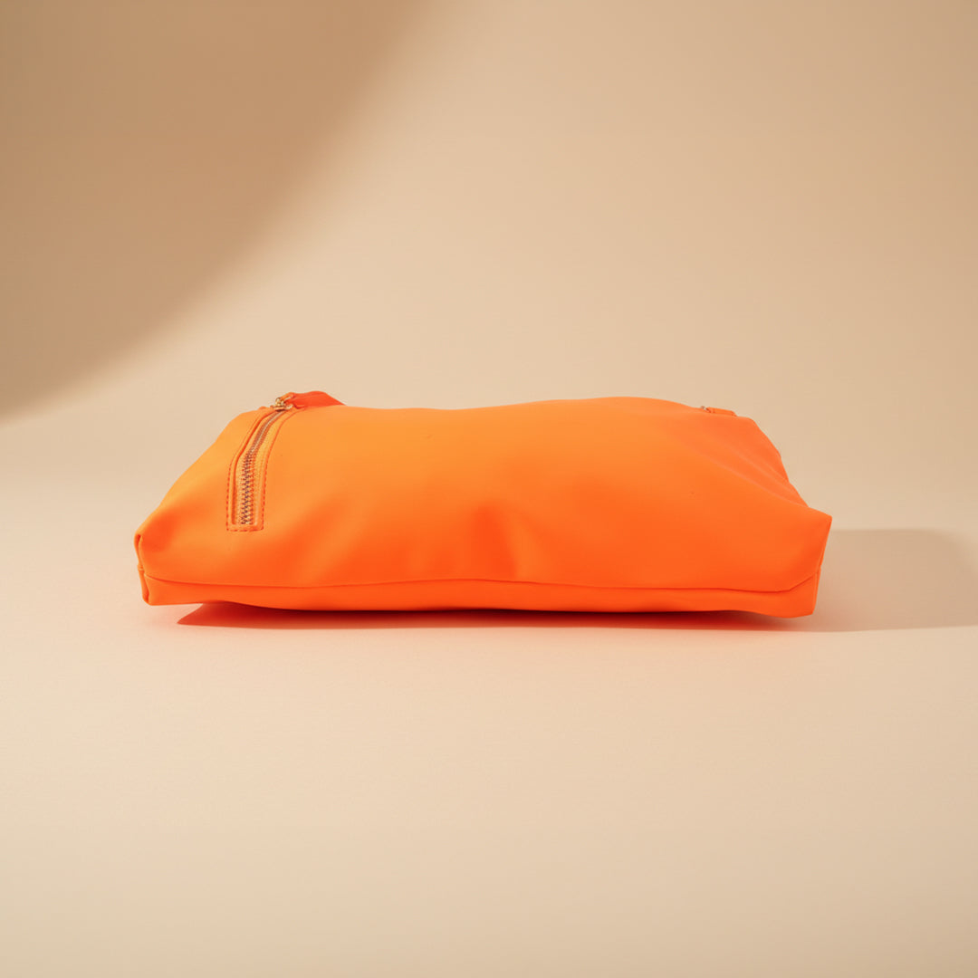 Noir Luxe Orange Shoulder Bag with Chain Strap