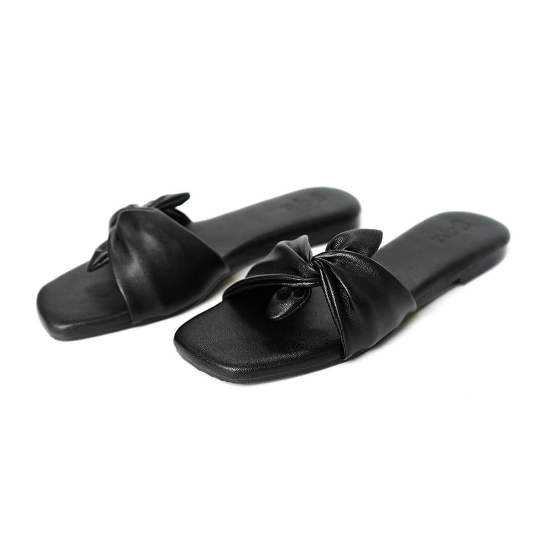 Nola Bow Flats Black