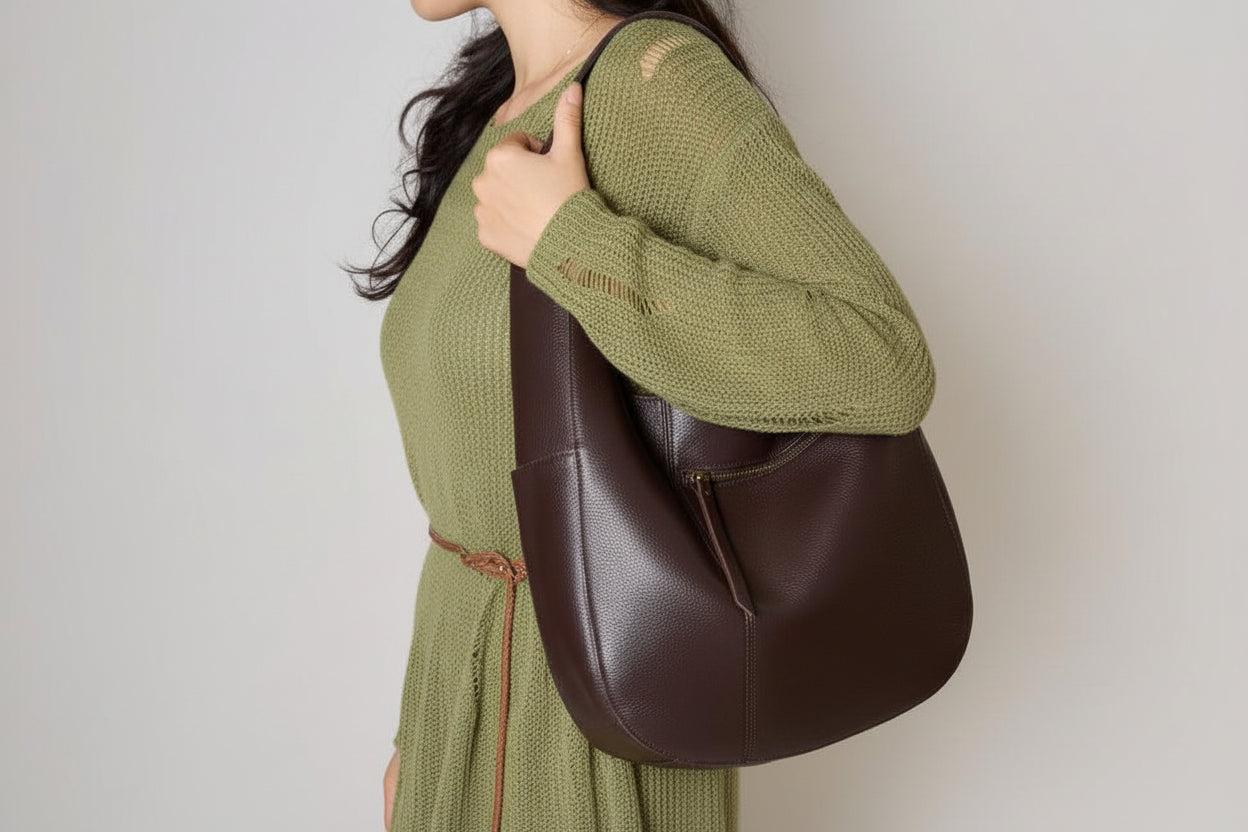 Hobo Tote Bag Brown