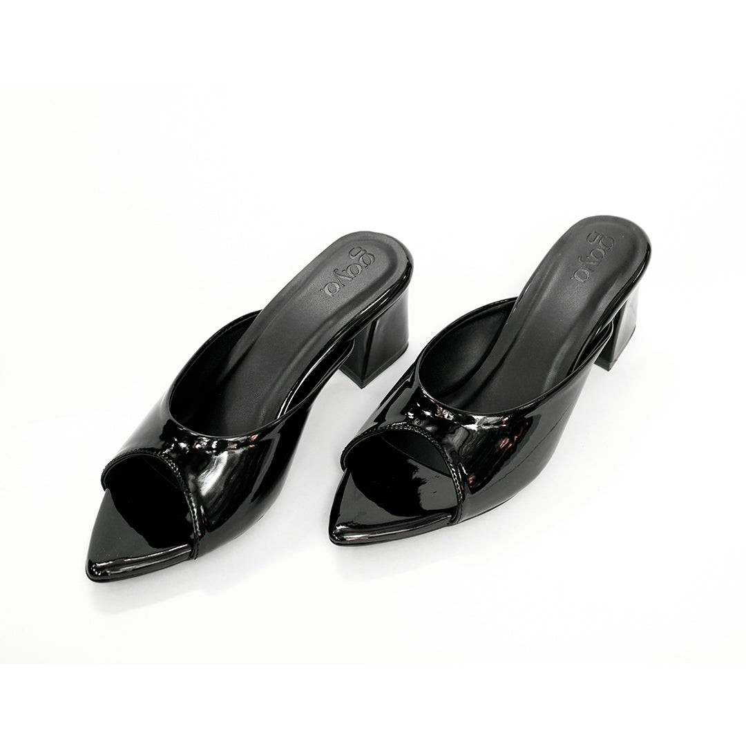Sora Heels Black Cushioned Block Heels for All-Day Office Comfort